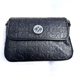 CXL by Christian Lacroix “Clara” Embossed Logo Shoulder Bag Black NEW